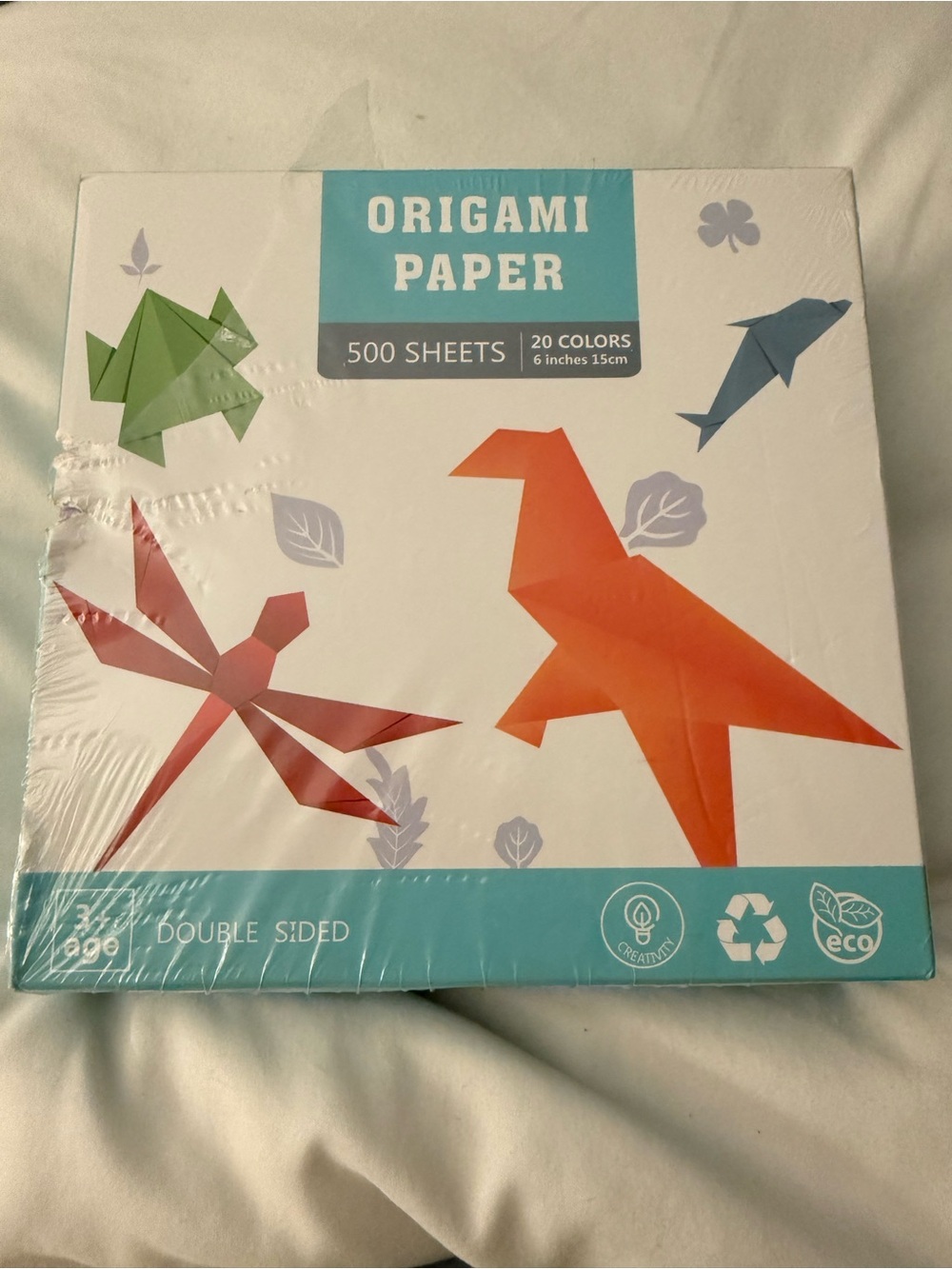 New Origami Paper 500 Sheets Assorted Colors - Double-Sided 6” x 6” Squares